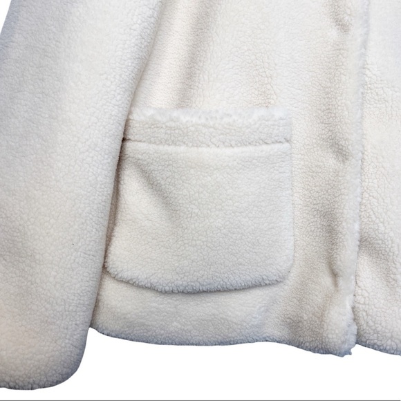 REBECCA MINKOFF NWT Teddy Sherpa Snap Front Coat Size Medium in Plush Cream - Picture 8 of 16